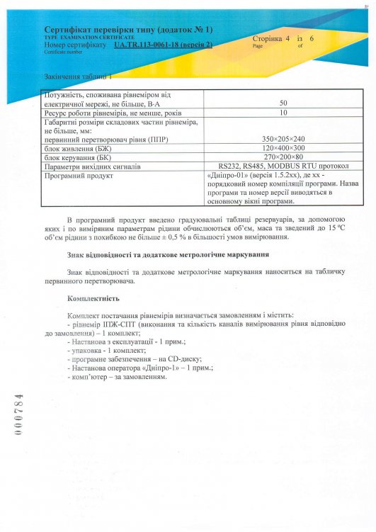 Сертифікат перевірки типу №UA.TR.113-0061-18 (версія 2), сторінка 4